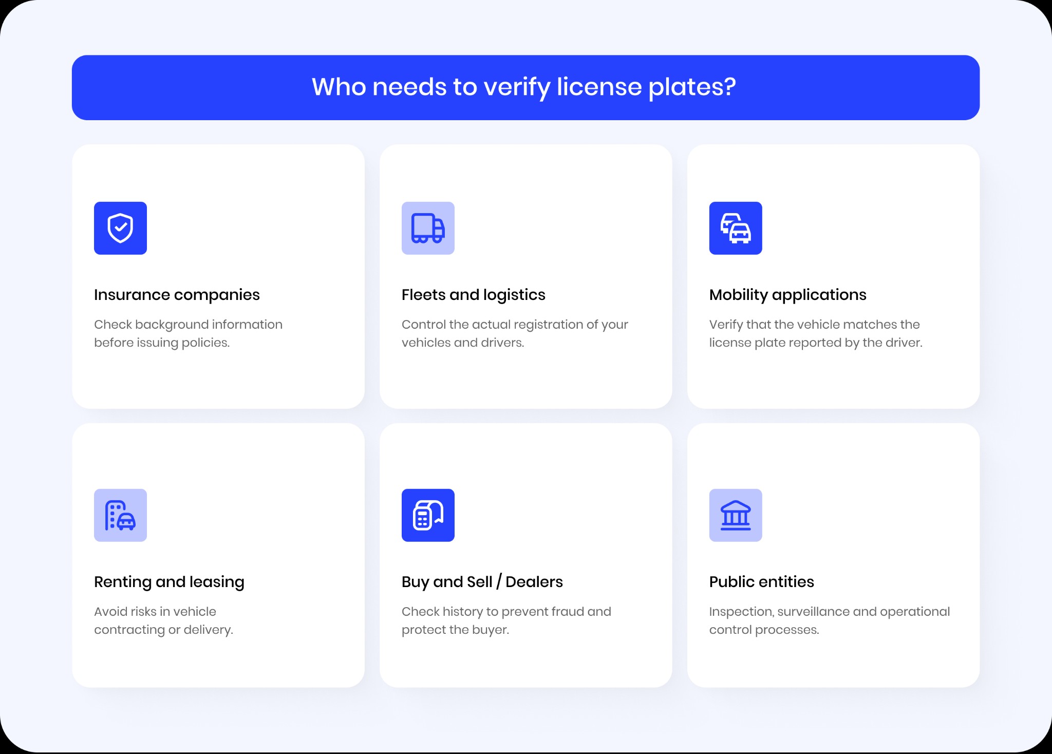 Who needs to verify license plates?